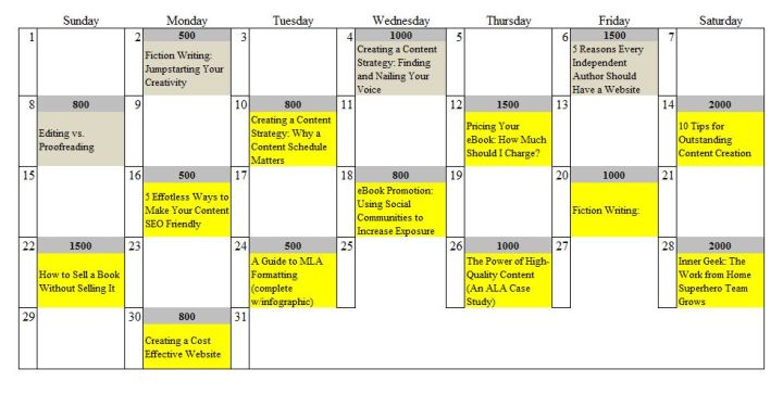 Simple Content Calendar